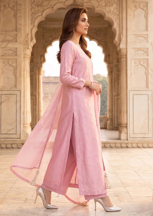 Organza dupatta with tassels