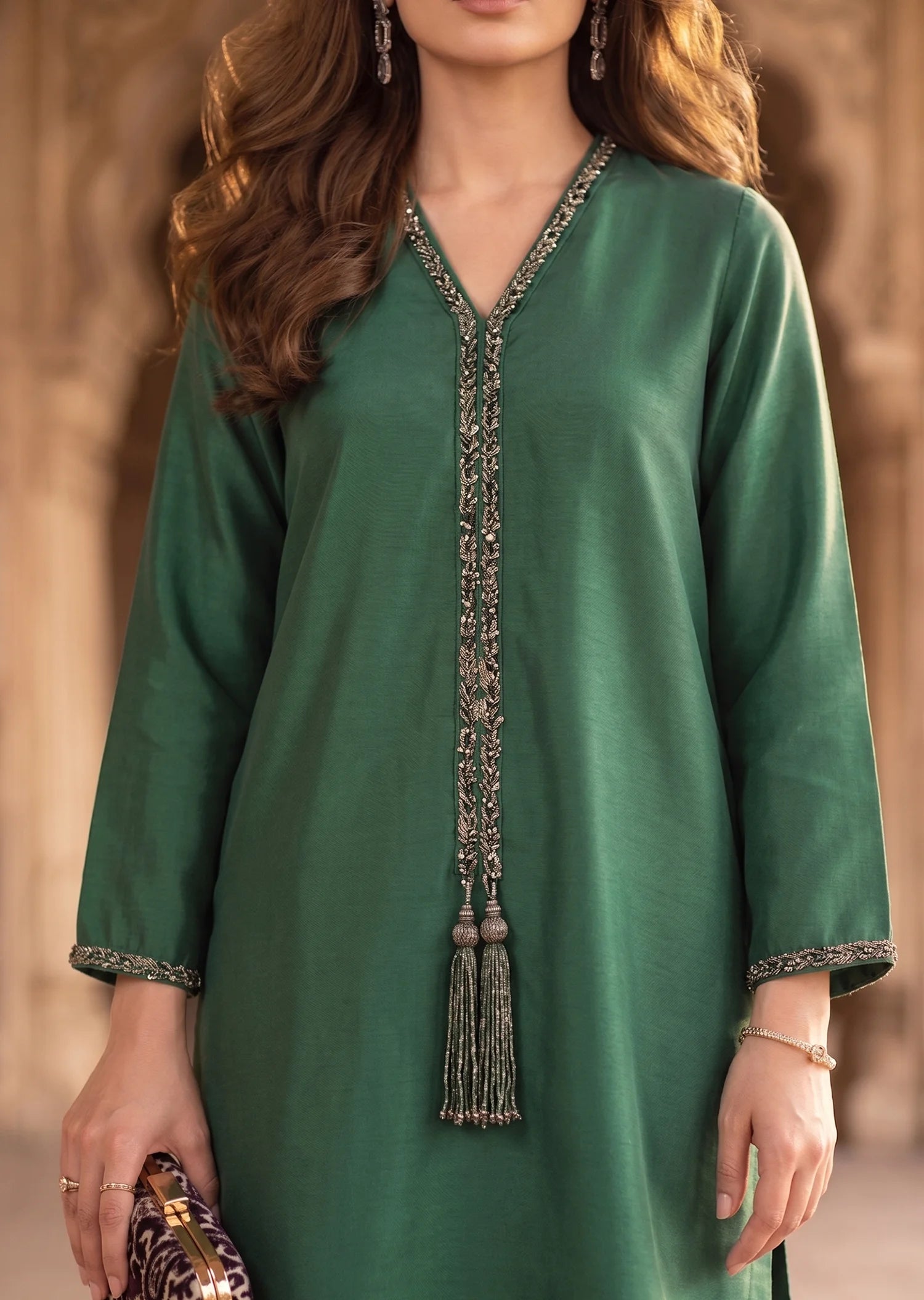 Rameen short shirt tassel detail